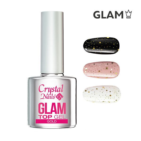 Crystal Nails Glam top gel 4ml - Gold