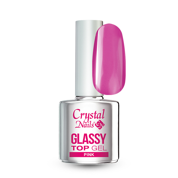 Crystal Nails Glassy Top Gel 4ml - Pink