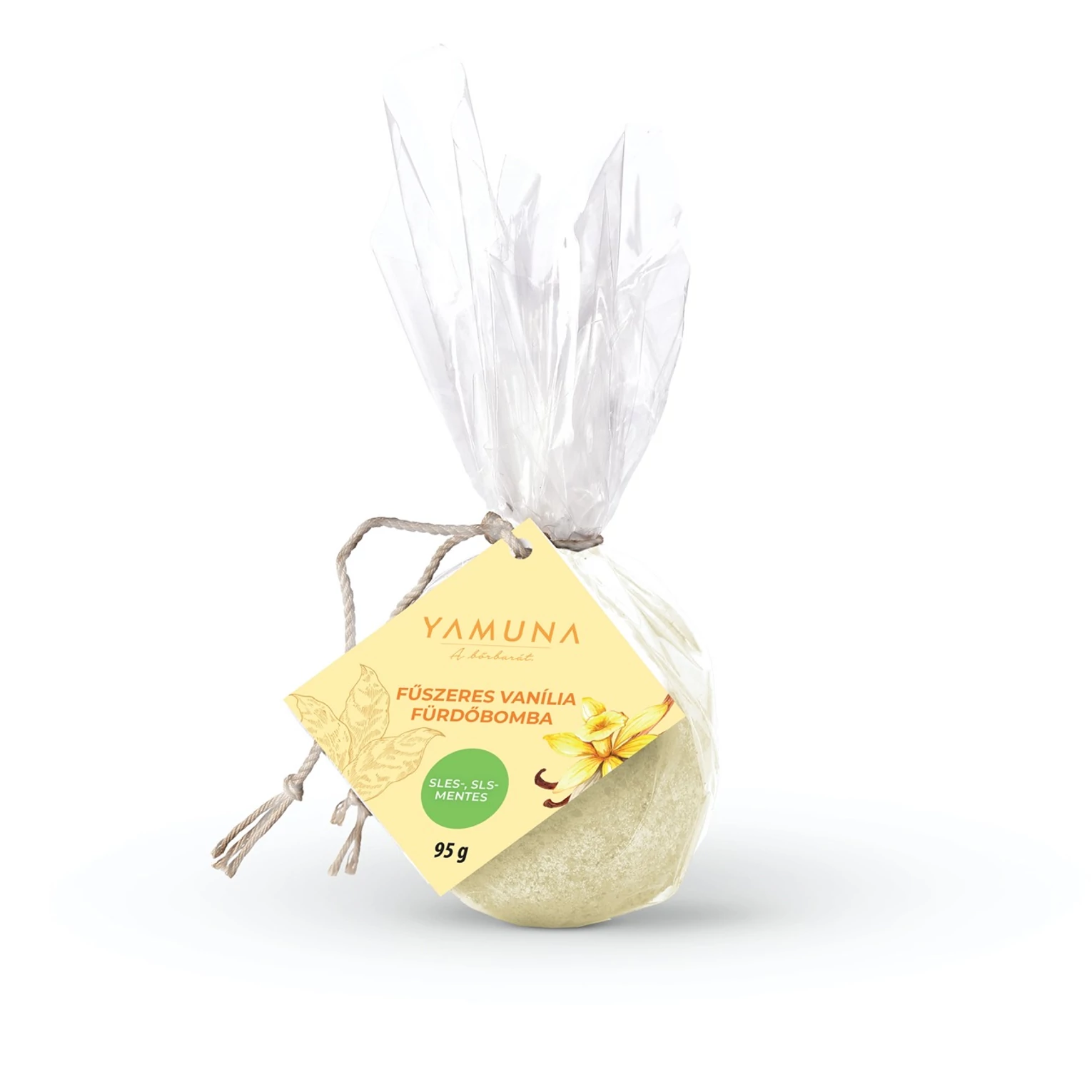 Yamuna bőrbarát kozmetikum - Fűszeres vanília fürdőbomba 95g