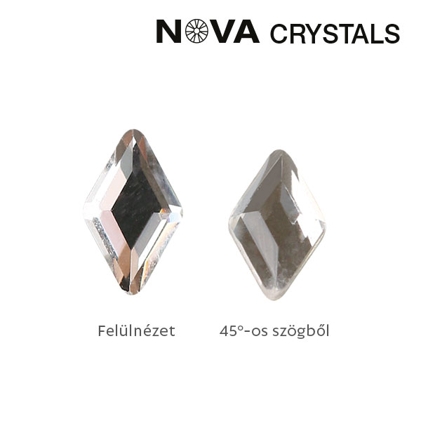 Crystal Nails NOVA Crystals Gems Formakő – 3×5 mm rombusz (crystal)